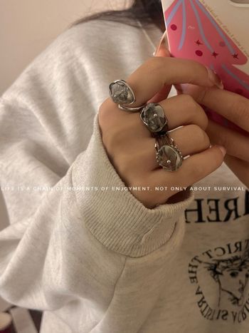 Inel Sakura, metal, design geometric, electroplacat