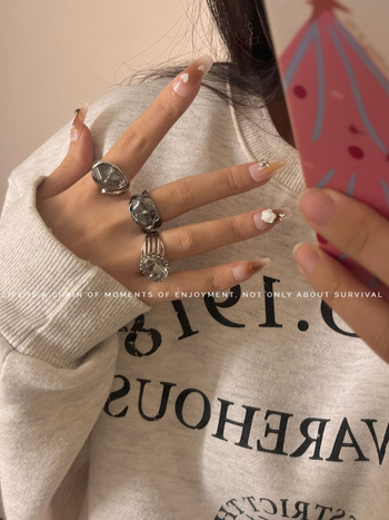 Inel Sakura, metal, design geometric, electroplacat