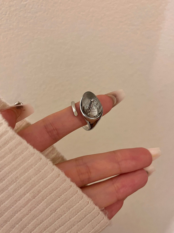 Inel Sakura, metal, design geometric, electroplacat