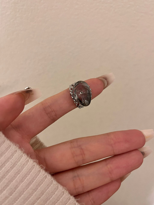 Inel Sakura, metal, design geometric, electroplacat