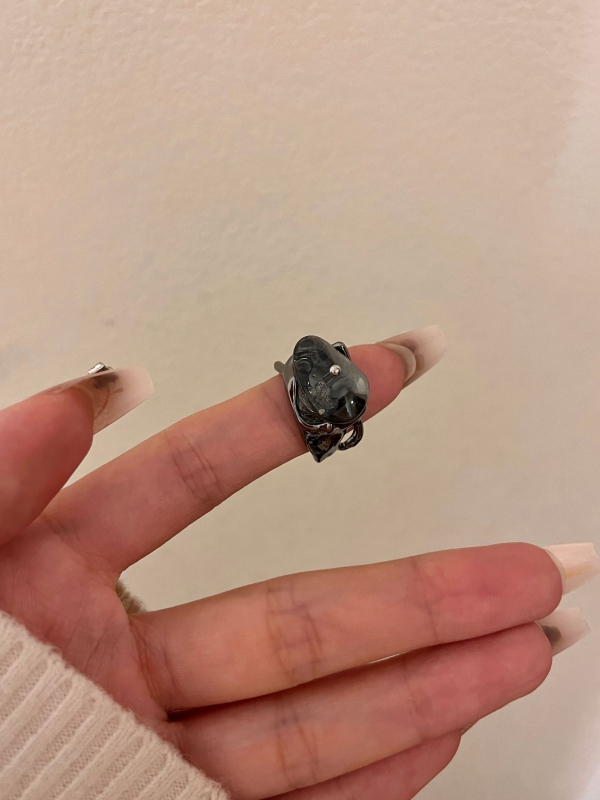 Inel Sakura, metal, design geometric, electroplacat