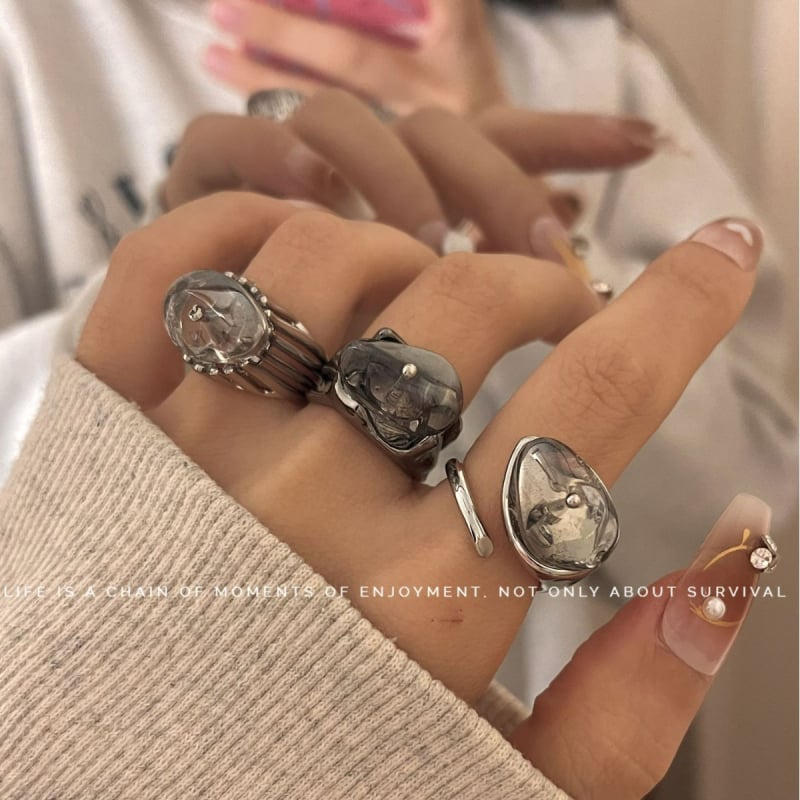 Inel Sakura, metal, design geometric, electroplacat