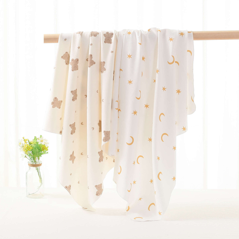 Pătură de îmbrățișare pentru nou-născuți – material și umplutură din bumbac pur, model animale/desene animate, utilizare pe toate anotimpurile, potrivită pentru 0–12 luni