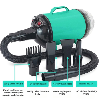 Mājdzīvnieku kopšanas stacija, viss vienā: matu žāvētājs un ūdens pūtējs, <1000W, 220V, bez pagriežamās rokas