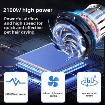 Mājdzīvnieku kopšanas stacija, viss vienā: matu žāvētājs un ūdens pūtējs, <1000W, 220V, bez pagriežamās rokas