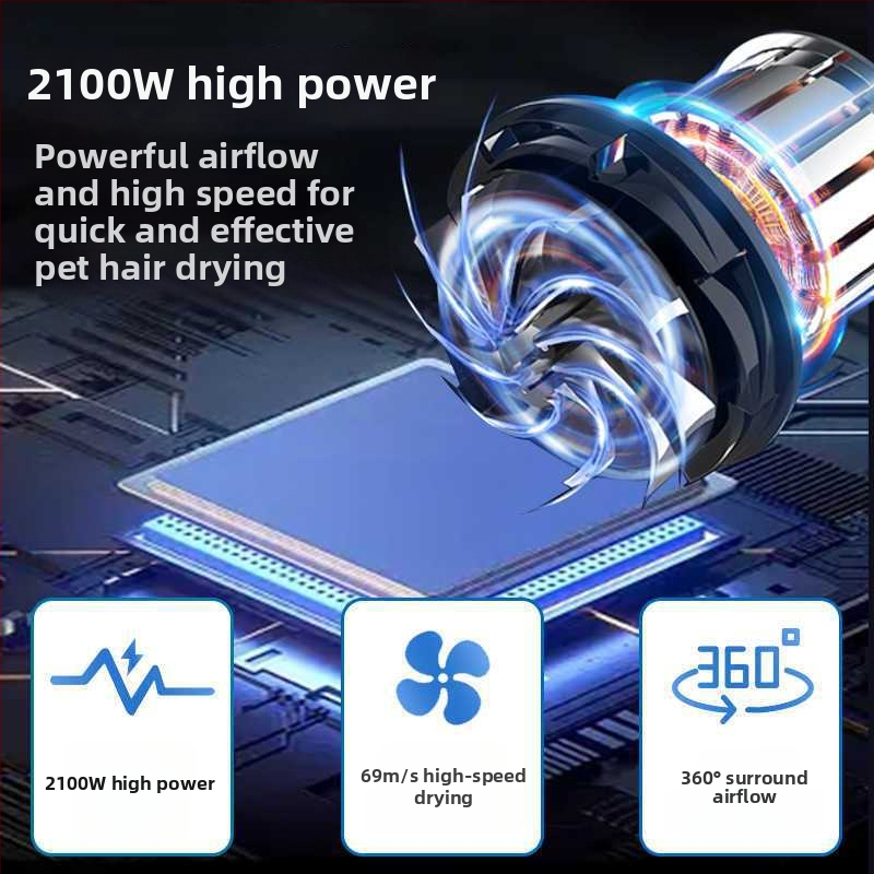 Mājdzīvnieku kopšanas stacija, viss vienā: matu žāvētājs un ūdens pūtējs, <1000W, 220V, bez pagriežamās rokas