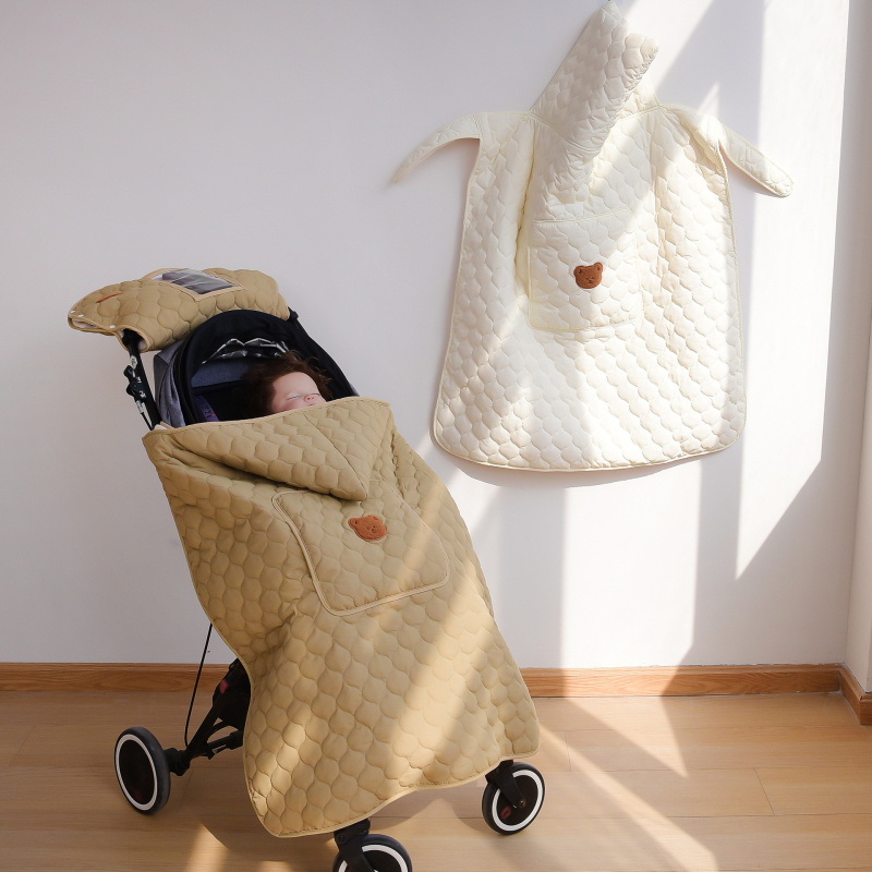 Koreai stílusú babakocsi szélvédő pléd őszi-téli időszakra, 300–500 g kevert anyag, újszülötttől 6 éves korig