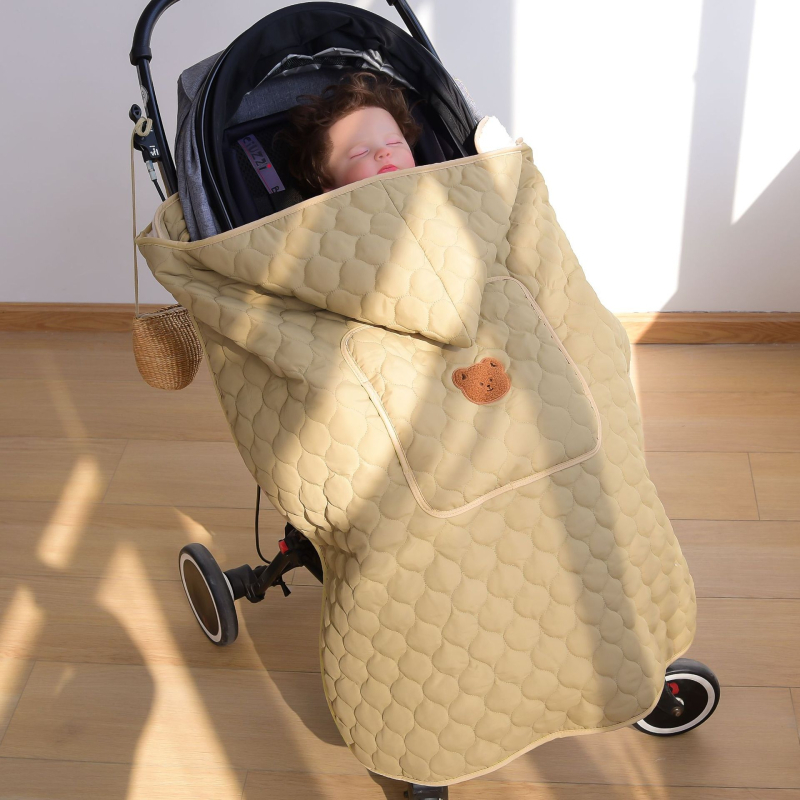 Koreai stílusú babakocsi szélvédő pléd őszi-téli időszakra, 300–500 g kevert anyag, újszülötttől 6 éves korig