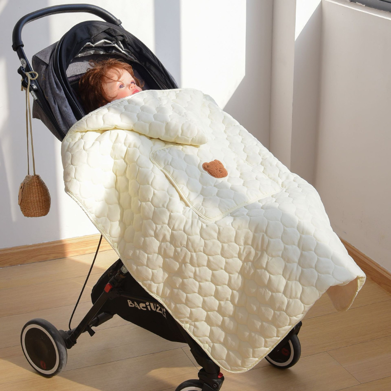 Koreai stílusú babakocsi szélvédő pléd őszi-téli időszakra, 300–500 g kevert anyag, újszülötttől 6 éves korig