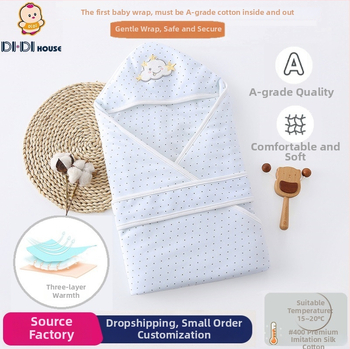 Pătură pentru înfășat pentru nou-născuți, din bumbac, umplutură poliester-bumbac, marca Didi DIDIHOUSE, potrivită pentru vară, primăvară și toamnă