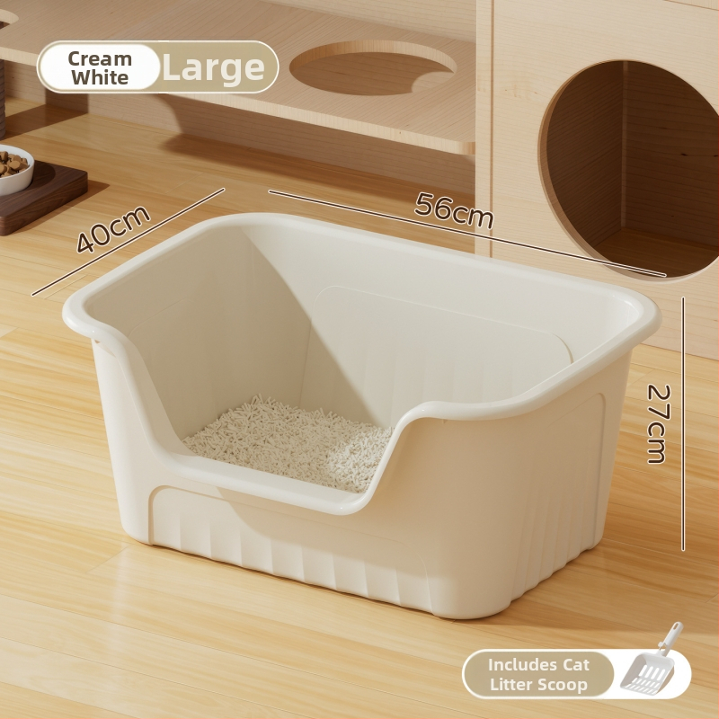 Ekstra lielā kaķu smilšu kastīte, atvērta tipa, kvadrātiska forma, PP materiāls, zīmols Good Home