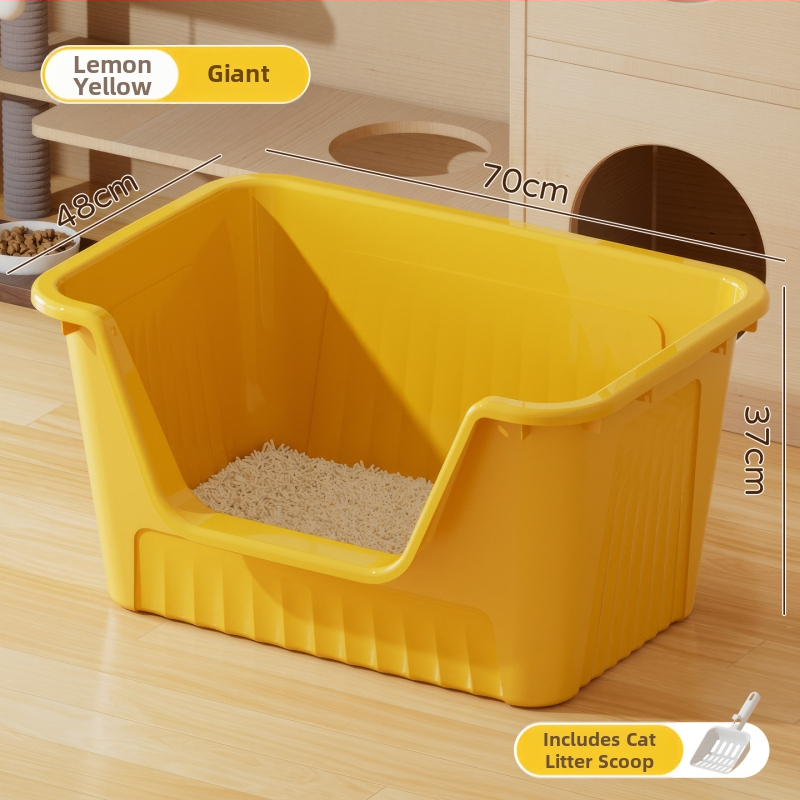 Ekstra lielā kaķu smilšu kastīte, atvērta tipa, kvadrātiska forma, PP materiāls, zīmols Good Home