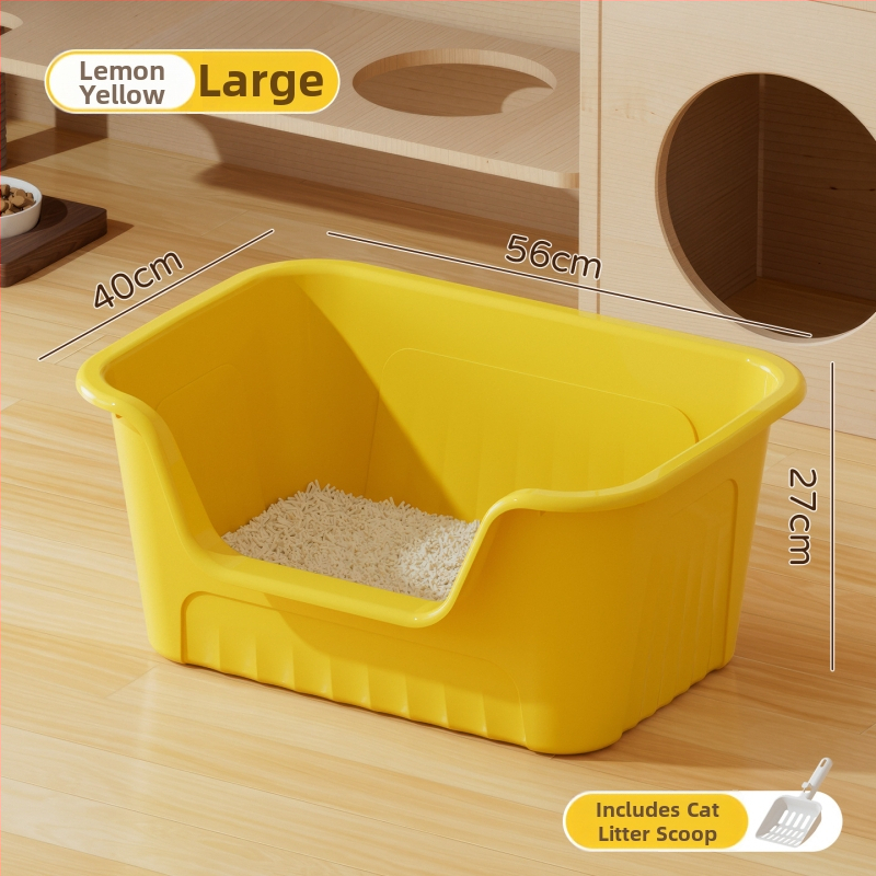 Ekstra lielā kaķu smilšu kastīte, atvērta tipa, kvadrātiska forma, PP materiāls, zīmols Good Home