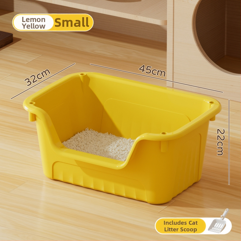 Ekstra lielā kaķu smilšu kastīte, atvērta tipa, kvadrātiska forma, PP materiāls, zīmols Good Home