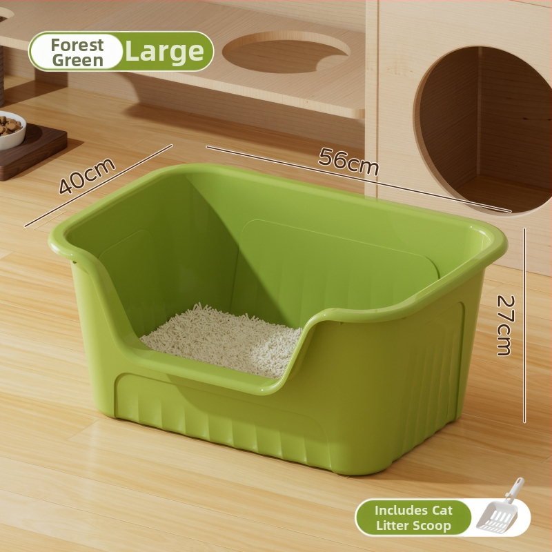 Ekstra lielā kaķu smilšu kastīte, atvērta tipa, kvadrātiska forma, PP materiāls, zīmols Good Home