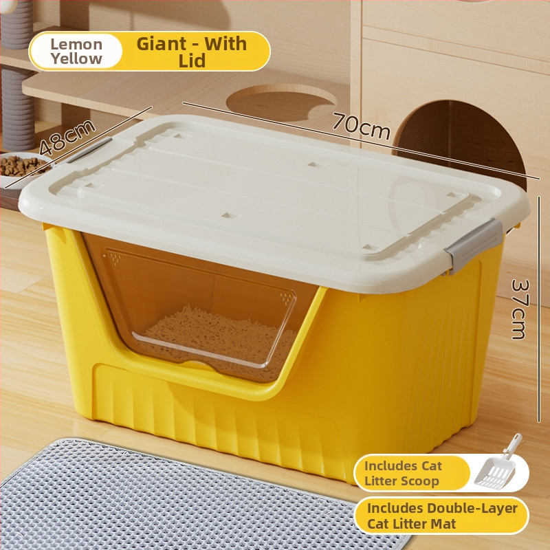 Ekstra lielā kaķu smilšu kastīte, atvērta tipa, kvadrātiska forma, PP materiāls, zīmols Good Home