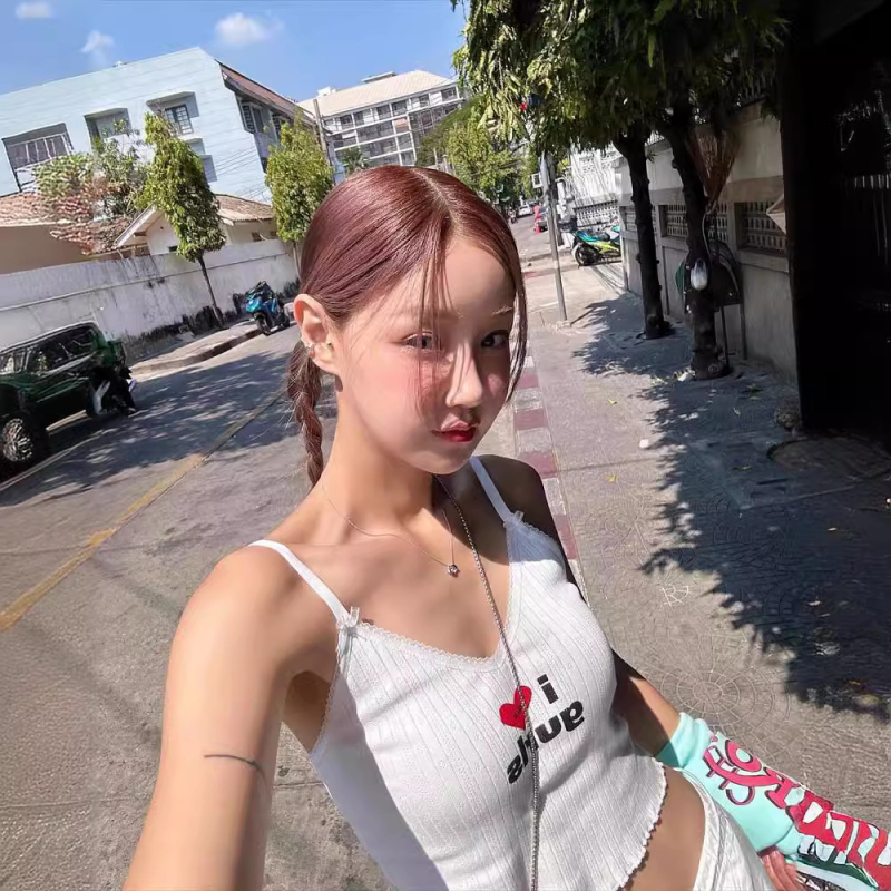 Camisolă din bumbac pentru femei, stil sling, croială Slim, lungime scurtă, model 3D