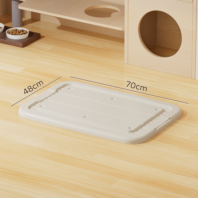 Μεγάλο Κουτί Γάτας για Τουαλέτα, Ανοικτού Τύπου, Τετράγωνο Σχήμα, Υλικό PP, Αντι-Οσμές, Αντι-Πιτσιλιχές