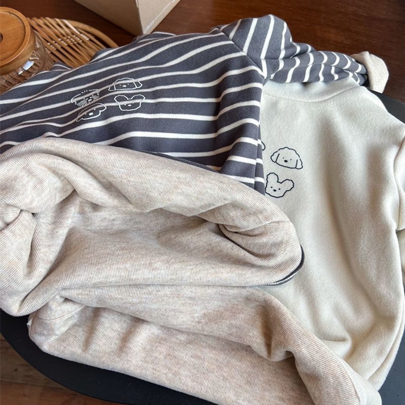Top de bază cald pentru copii - Unisex, 3–8 ani, Iarnă/Toamnă, Mâneci lungi, Model Dungi