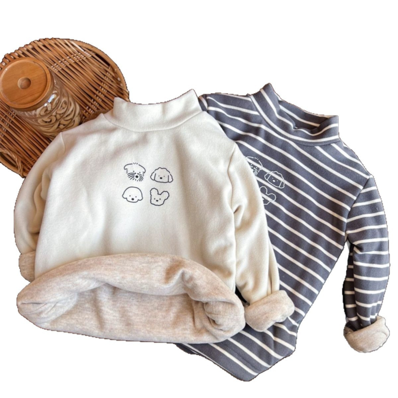 Top de bază cald pentru copii - Unisex, 3–8 ani, Iarnă/Toamnă, Mâneci lungi, Model Dungi
