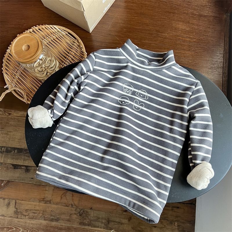 Top de bază cald pentru copii - Unisex, 3–8 ani, Iarnă/Toamnă, Mâneci lungi, Model Dungi
