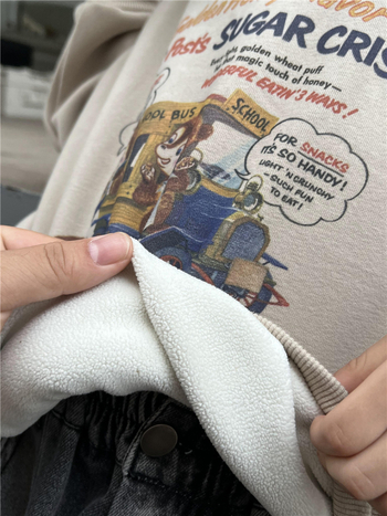 Unisex dječja duksa s kapuljom, fleece podstava, korejski stil, 90% pamuk, debeli materijal, dugi rukavi