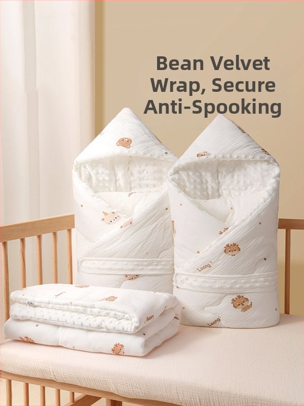 Pătură de înfășurat pentru nou-născuți, din fir, toamnă/iarnă, model animale