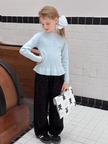 Lányoknak készült alapréteg kötött felső, hosszú ujjú, 100% Andy Velvet, tél 2025, puha anyag