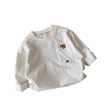 Tricou pentru copii cu mâneci lungi din bumbac 100%, imprimat cu desen animat, croială lejeră pentru primăvară și toamnă, guler rotund, pentru copii 3–8 ani