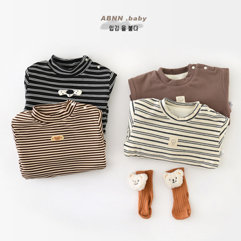 Fleece-béléssel ellátott alapréteg felső - Koreai stílus, téli uniszex, 1–3 év, 95% poliészter