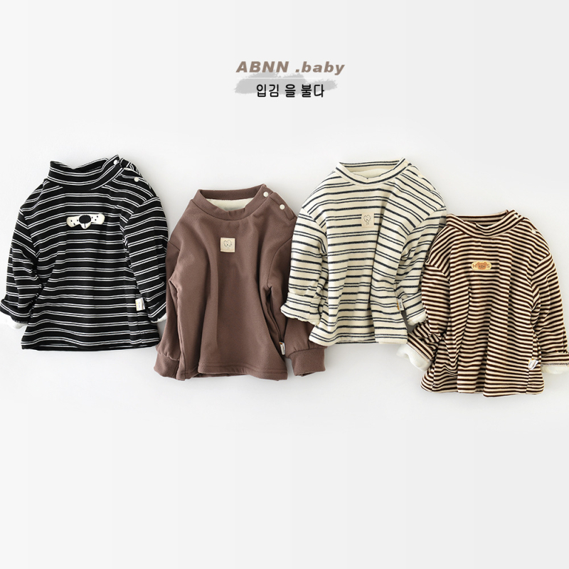 Fleece-béléssel ellátott alapréteg felső - Koreai stílus, téli uniszex, 1–3 év, 95% poliészter