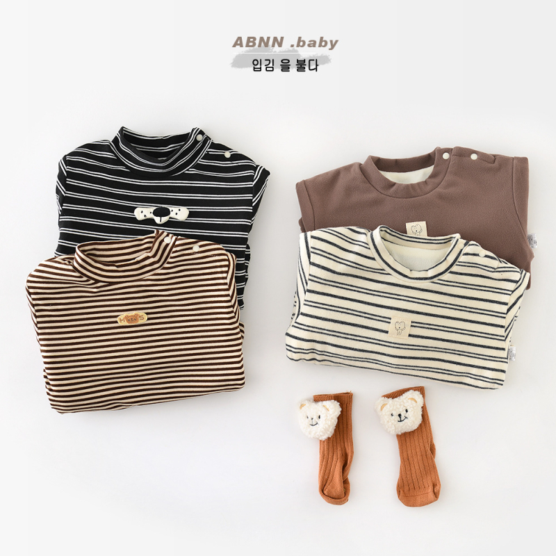 Fleece-béléssel ellátott alapréteg felső - Koreai stílus, téli uniszex, 1–3 év, 95% poliészter