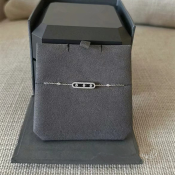 Brățară pentru femei din cupru cu diamante – închidere glisantă, design geometric cu trei diamante, bijuterie la modă elegantă