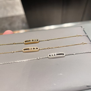 Brățară pentru femei din cupru cu diamante – închidere glisantă, design geometric cu trei diamante, bijuterie la modă elegantă