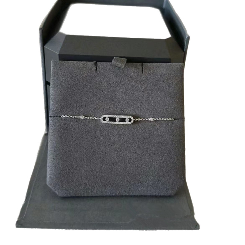 Brățară pentru femei din cupru cu diamante – închidere glisantă, design geometric cu trei diamante, bijuterie la modă elegantă