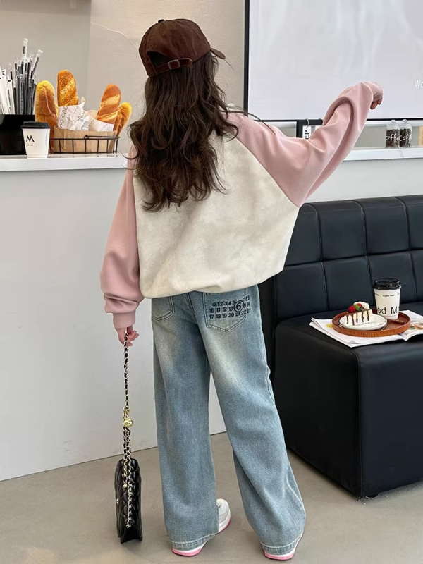 Pulover pentru copii - stil coreean, poliester 95%+, pentru vârsta peste 8 ani (peste 140 cm), primăvară și toamnă
