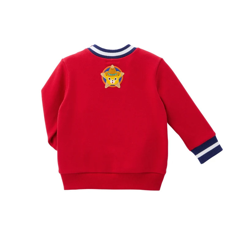 Hanorac pentru copii, panouri colorate, broderie cu urs călare pe cal, mâneci lungi, fleece, 85% bumbac