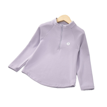 Tricou de bază pentru fete, iarnă, mânecă lungă, guler înalt, fleece autoîncălzit din bumbac, imprimeu cu desene animate