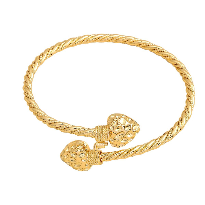 Brățară din cupru cu design deschis torsionat, placare electrolitică, 21 g, stil personal