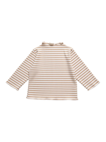 Bluza floral pentru fetițe cu mâneci lungi, volane și guler semi-înalt (bumbac, textură brushed, floral, mâneci lungi, 1–3 ani)