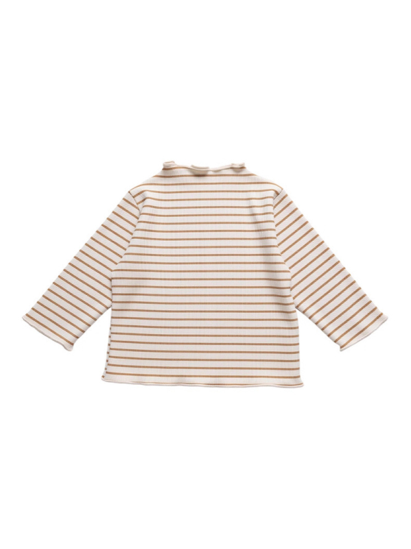 Bluza floral pentru fetițe cu mâneci lungi, volane și guler semi-înalt (bumbac, textură brushed, floral, mâneci lungi, 1–3 ani)