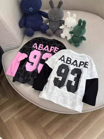 Gyerekek pamut aláöltözet felső, hosszú ujjú, karikatúra és betű mintával, 3–8 éveseknek, 99% pamut