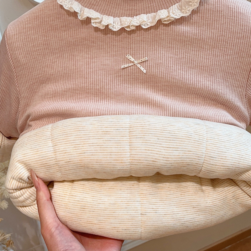 Gyerekeknek készült koreai stílusú háromrétegű quiltelt vastag pulóver, hosszú ujjú, cartoon mintával