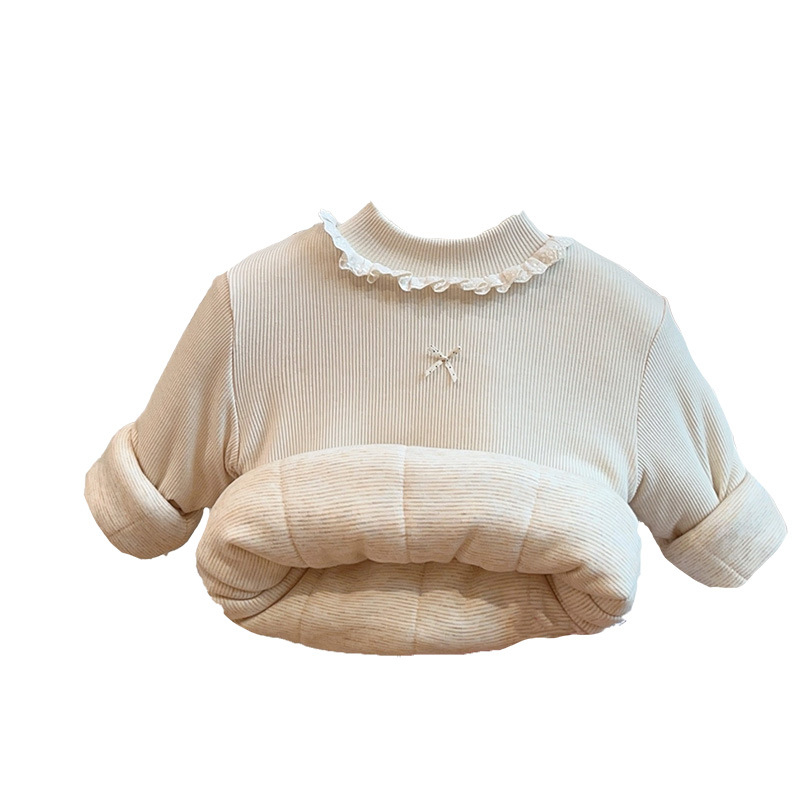 Gyerekeknek készült koreai stílusú háromrétegű quiltelt vastag pulóver, hosszú ujjú, cartoon mintával