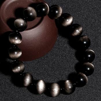 Brățară Obsidian – lustruită, unisex, stil etnic, retro literar