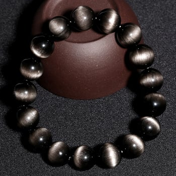 Brățară Obsidian – lustruită, unisex, stil etnic, retro literar