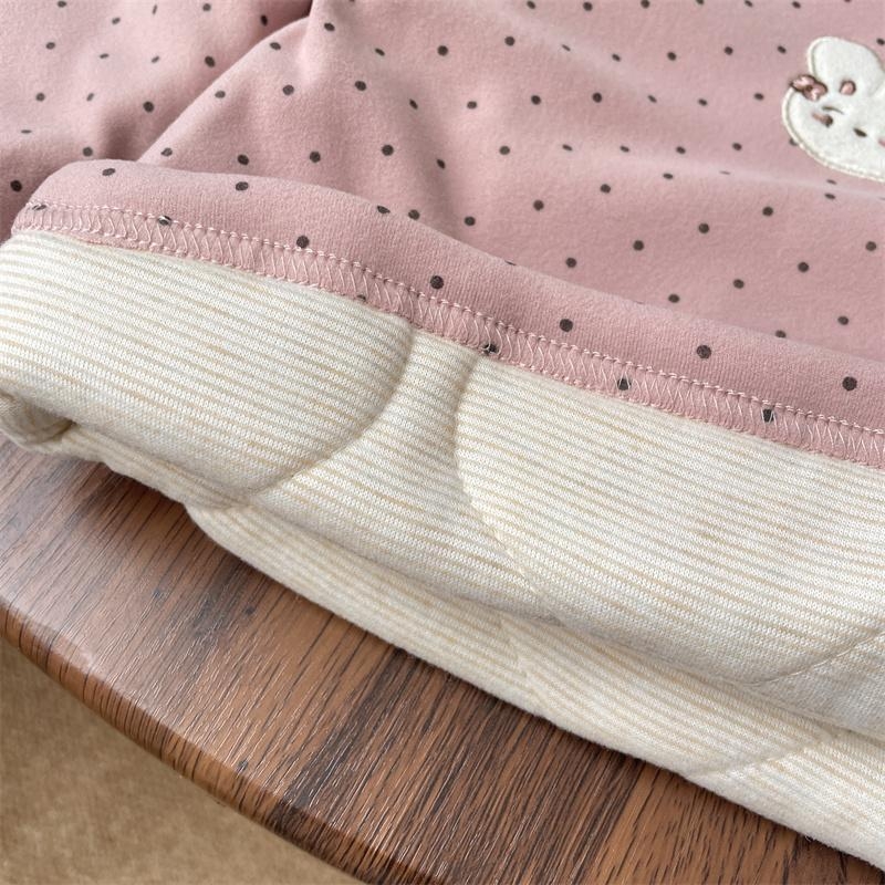 Kislányok téli pamut felsője félmagas gallérral, fleece-beléssel, koreai stílusban, 3–8 éveseknek