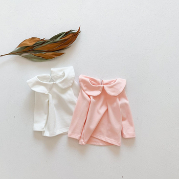 Tricou pentru copii cu mâneci lungi, guler tip lapel, 95% bumbac, pentru vârsta 1–3 ani, primăvară și toamnă