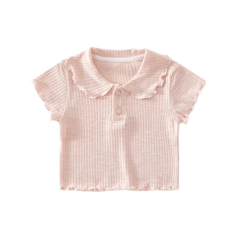 Tricou pentru copii din bumbac, mânecă scurtă, guler rotund, evacuare umezeală, vară 2025