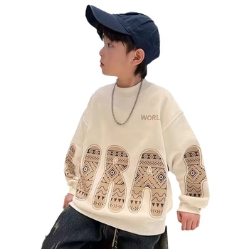 Sweatshirt pentru copii în stil coreean, din bumbac, mâneci lungi, pulover, primăvară-toamnă